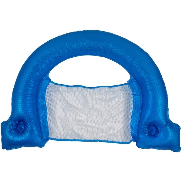 slide 2 of 6, 45.5" Inflatable Blue Swimming Pool Mesh Sling Chair Pool Float
