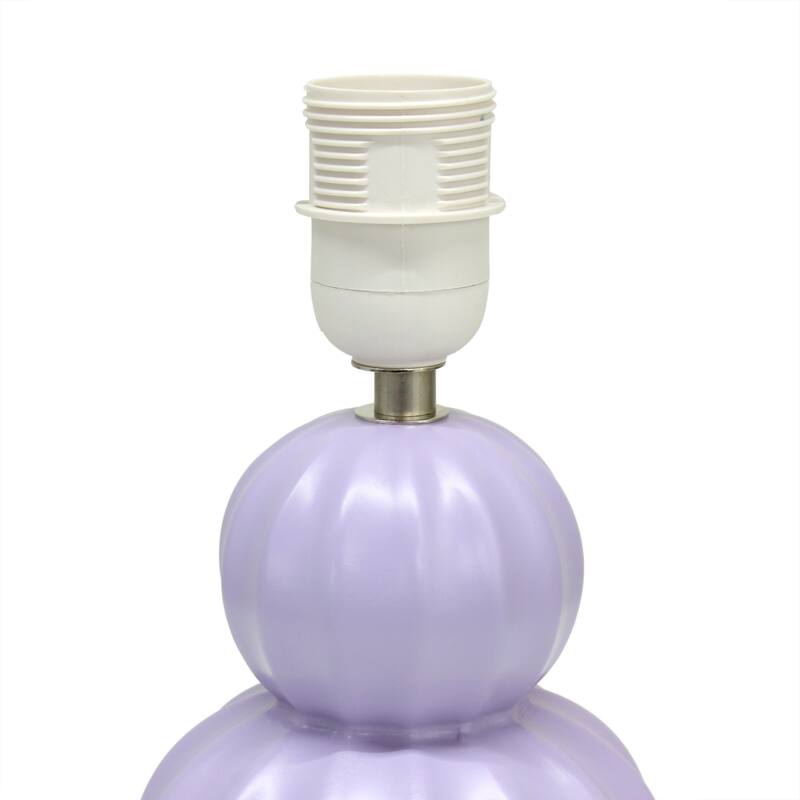 Stacked Double Gourd Ceramic Table Lamp with Tapered Shade - 12.5" - Lavender