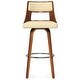 preview thumbnail 6 of 8, WYNDENHALL Kaydee Contemporary 17" Swivel Bar Stool (Setof 2) in Cream Vegan Faux Leather - 20.3"D x 18.9"W x 40.75"H
