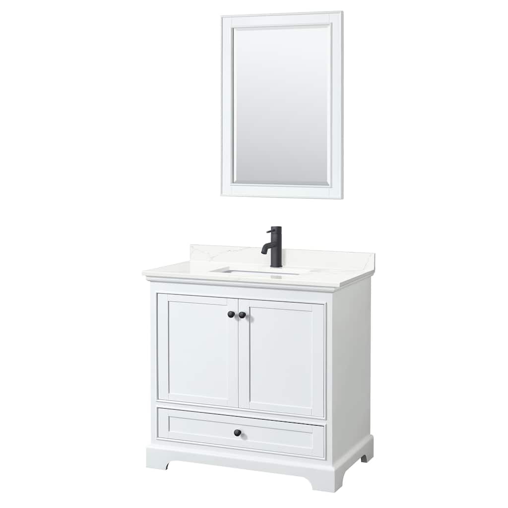 Deborah 36-inch Single Vanity, Quartz Top, 24-inch Mirror