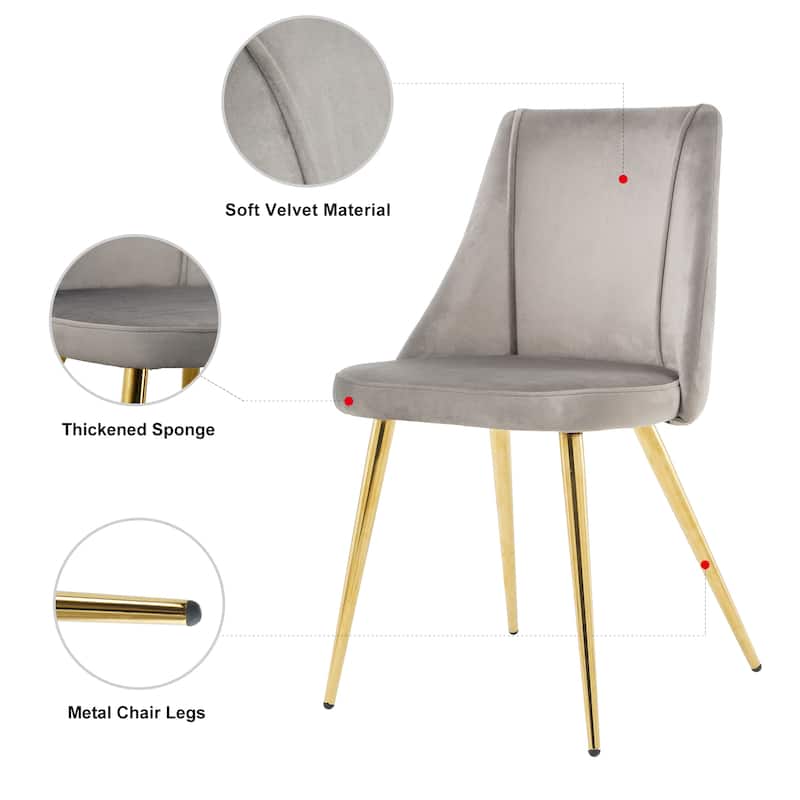(set of 4)dining chair bedroom stool back dressing chair desk chair gold metal legs