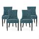 Hayden Modern Tufted Fabric Dining Chairs (Set of 4) by Christopher Knight Home - Dark Teal + Espresso