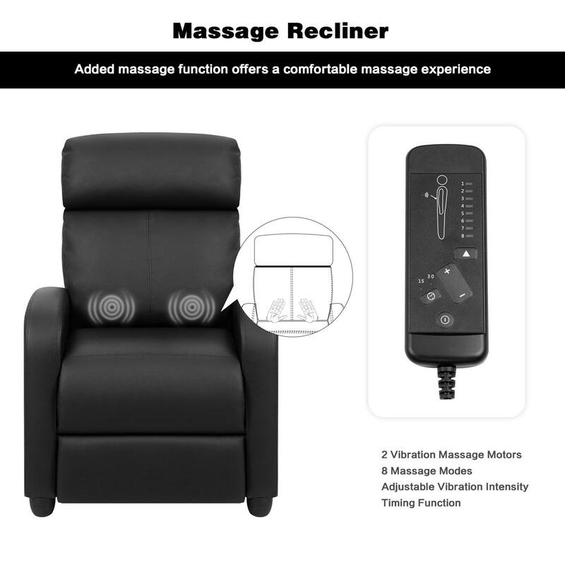 Homall Massage Recliner PU Faux Leather Home Theater Recliner with Padded Seat