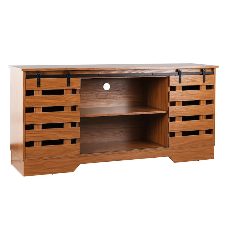 59" Farmhouse TV Stand with Adjustable Shelf for TVs Up to 65"