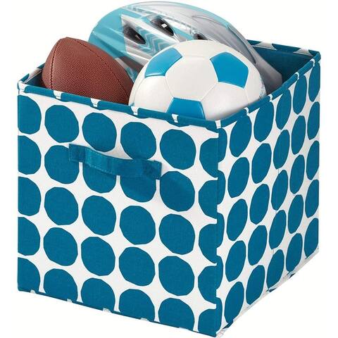 iDesign Dot Fabric Storage Cube Bin with Handles, 13x13x13 Inches - 13x13x13 Inches