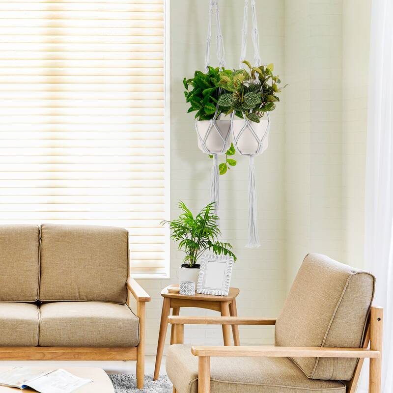Macrame Plant Hanger (4, 6, 8 Pack) Hanging Plant Pots Cotton Rope