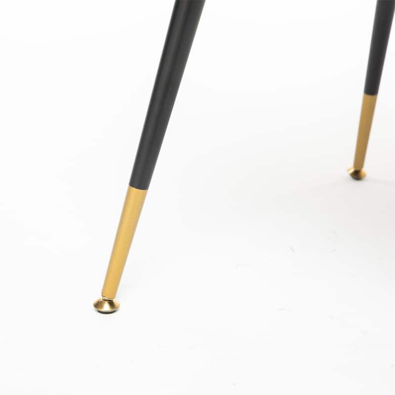 Set of 2 Modern & Contemporary Upholstered Dining Chairs with Nailheads and Metal Legs