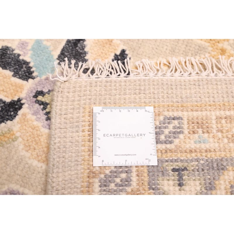 ECARPETGALLERY Hand-knotted Modern Oushak Light Grey Wool Rug - 6'1 x 9'1