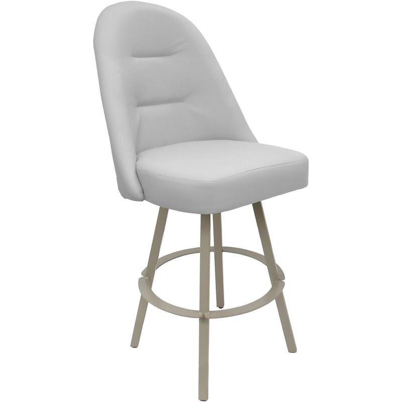 Swivel Counter Bar or Extra Tall Metal Bar Stool - M-235 Warren Base - N/A - White Vinyl - Beige - Counter Height