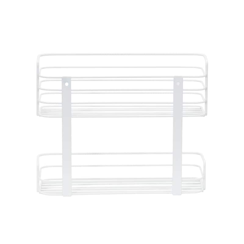 Household Essentials Door Mount Cabinet Organizer Steel Wire Basket, White