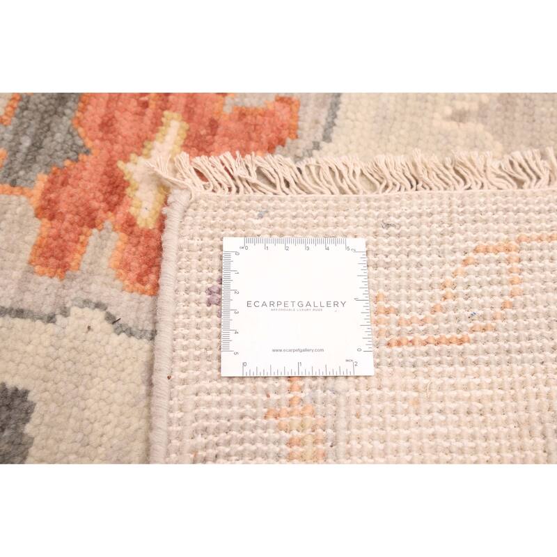 ECARPETGALLERY Hand-knotted Modern Oushak Light Grey Wool Rug - 7'11 x 9'10