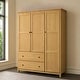 preview thumbnail 12 of 21, Grain Wood Furniture Shaker Wood 3-door Armoire - 60x72x22 Natural