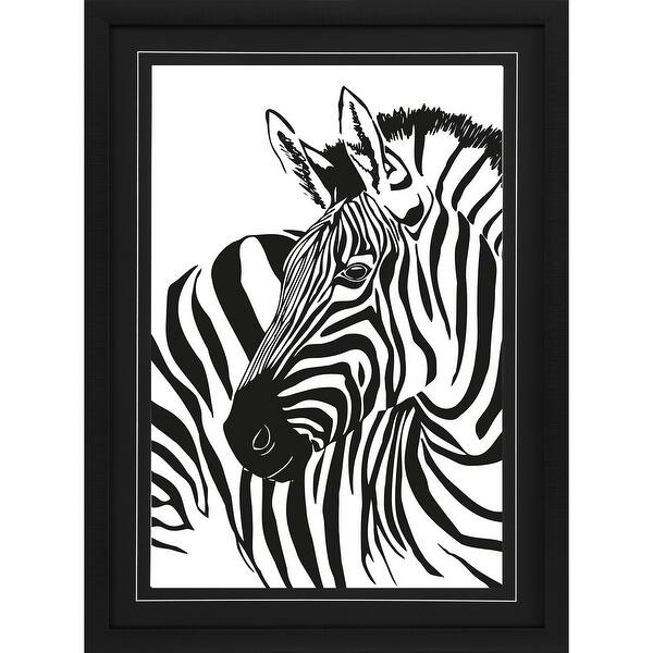 Bold Spots - Zebra Framed Art Giclee Under Glass - Black - Bed Bath ...