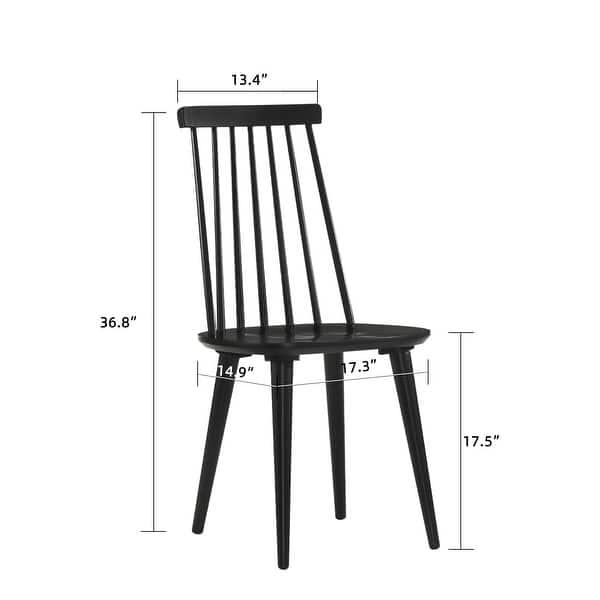 dimension image slide 1 of 4, Burris 17"Wide Spindle Wood Dining Chairs