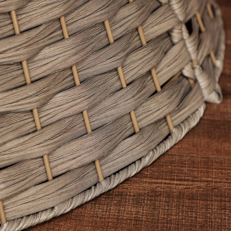 HOMCOM 27 inch Rustic Christmas Tree Collar, Plastic Woven Christmas Tree Skirt, Base Cover for Party, Holiday, Home Decoration