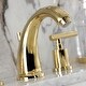 preview thumbnail 14 of 20, Kingston Brass Manhattan Two-Handle 3-Hole Deck Mount Widespread Bathroom Faucet with Retail Pop-Up Drain