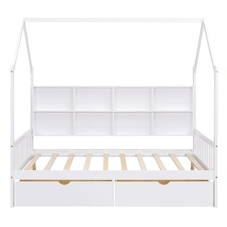 White Full House Bed with Drawers & Shelf - Expected Arrival May 15