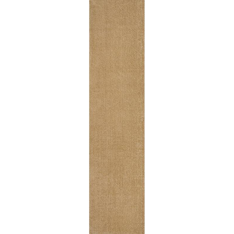JONATHAN Y Fawning Classic Solid Low-Pile Machine-Washable Terra Area Rug - 2 X 8 - Yellow