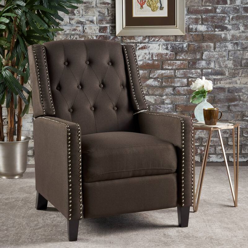 Roomfitters Classic Fabric Push Back Chair, Elegant Recliner for Living Room, Bedroom