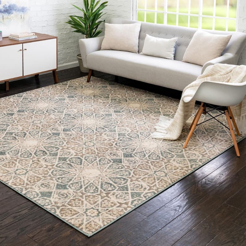 Contemporary Daisy Collection Area Rug