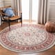 SAFAVIEH Charleston Pricilla Vintage Boho Oriental Rug - 6'7" x 6'7" Round - Ivory/Red