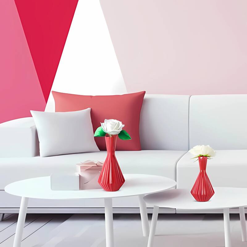 Aria Home Red Santa Fe Inspired Ceramic Vases Set of 2 Southwestern Decor