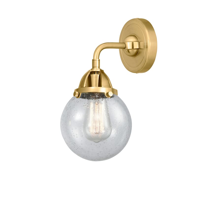 Innovations Lighting 288-1W-11-6 Beacon Sconce Beacon 11" Tall Wall - Satin Gold / Seedy