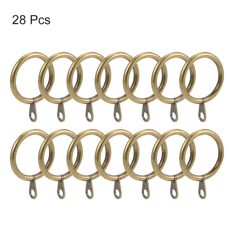 Curtain Rings, Metal Drapery Ring for Curtain Rods, 28 Pcs - Bronze - 28mm