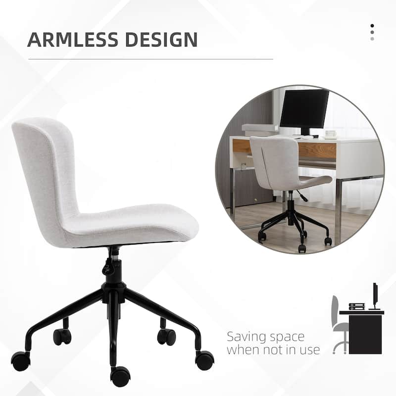 Vinsetto Home Office Chair, Swivel Task Chair with Adjustable Height, Armless