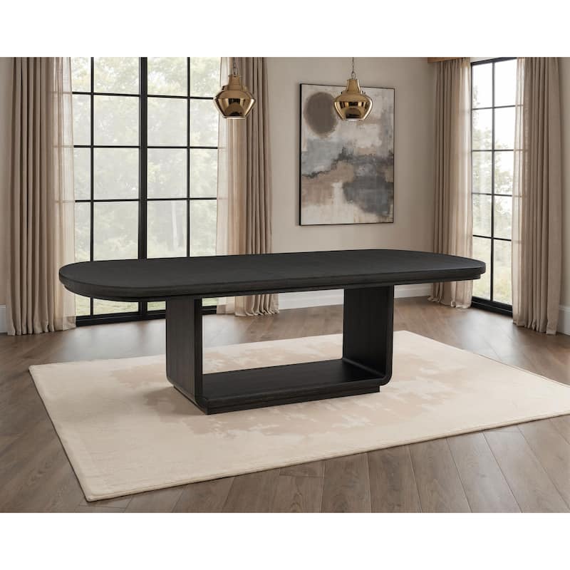 Leandro 78-inch Extension Dining Room Table Burnished Black