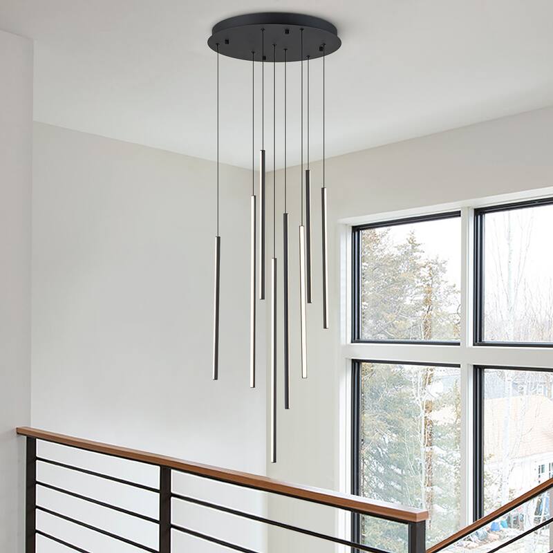 8/12/18-Light Dimmable Integrated LED Chandelier Linear Kitchen Island Light