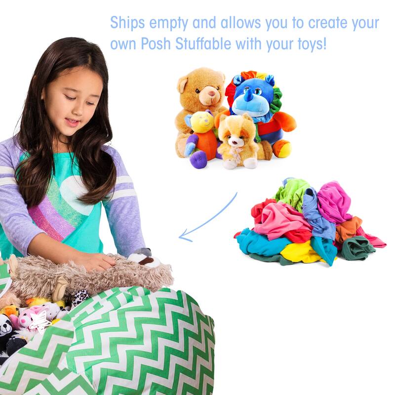 Kids' Stuffed Animal Storage Bean Bag Chair Cover or Toy Organizer