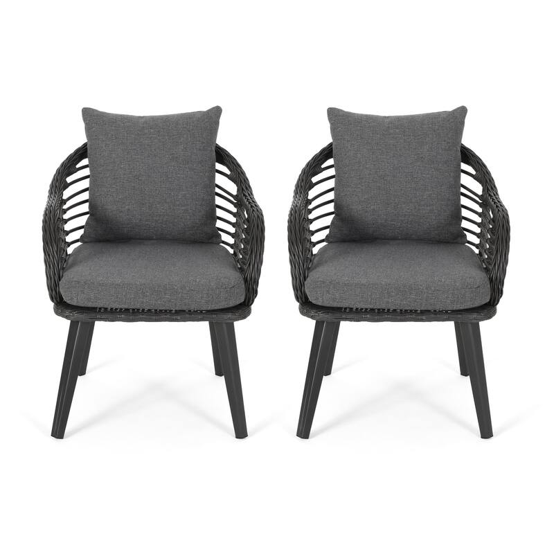 Tatiana Indoor/Outdoor Wicker Club Chairs with Cushions (Set of 2) by Christopher Knight Home