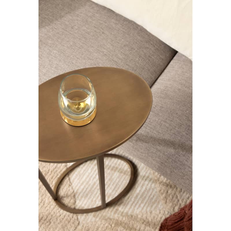 Kate and Laurel Natalli Metal Oval C-Table