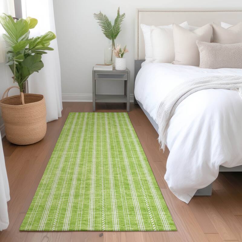 Premium Washable Super Soft Stripe Mayfield Rug - Lime - 2'3" x 7'6"