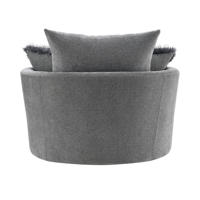 Furniture of America Arven Modern 45-inch Fabric Vertical Channel Swivel Accent Chair