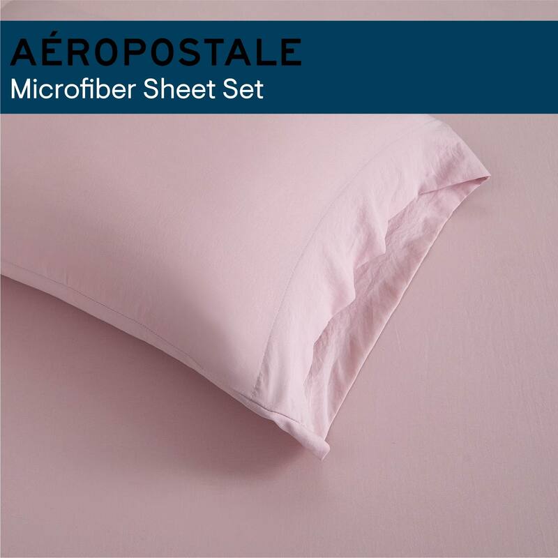 Aeropostale Premium All Season Microfiber Pink Sheet Set