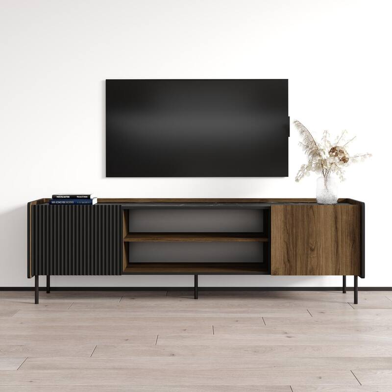 Brandy 180 TV Stand - Walnut/Black