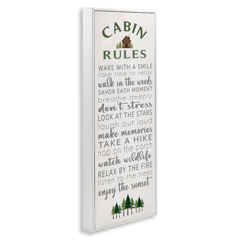 Stupell Fun Rustic Cabin Rules Framed Giclee Art Design By Seven Trees Design