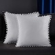 preview thumbnail 11 of 19, Deconovo Set of 4 Velvet Pom-Pom Pillow Covers Multiple Sizes 12x20 Inch - Light Gray