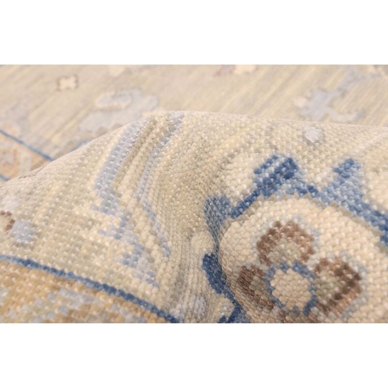 ECARPETGALLERY Hand-knotted Modern Oushak Sage Wool Rug - 8'1 x 10'3