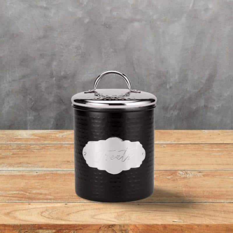 Amici Pet Cavalier Small Metal Canister Treats Jar - 40 Ounces