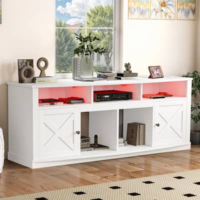 Moasis Farmhouse TV Stand for TVS up to 80 Inch - 70.7"L x 13.3"W x 26.7"H
