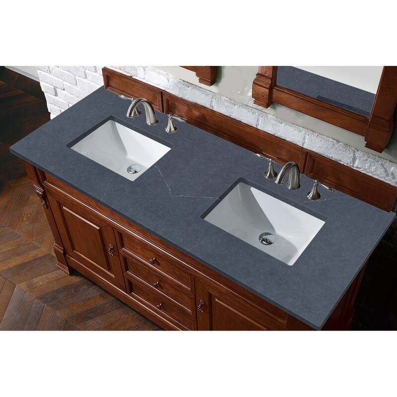 James Martin Vanities Brookfield 60" Double Vanity, Warm Cherry