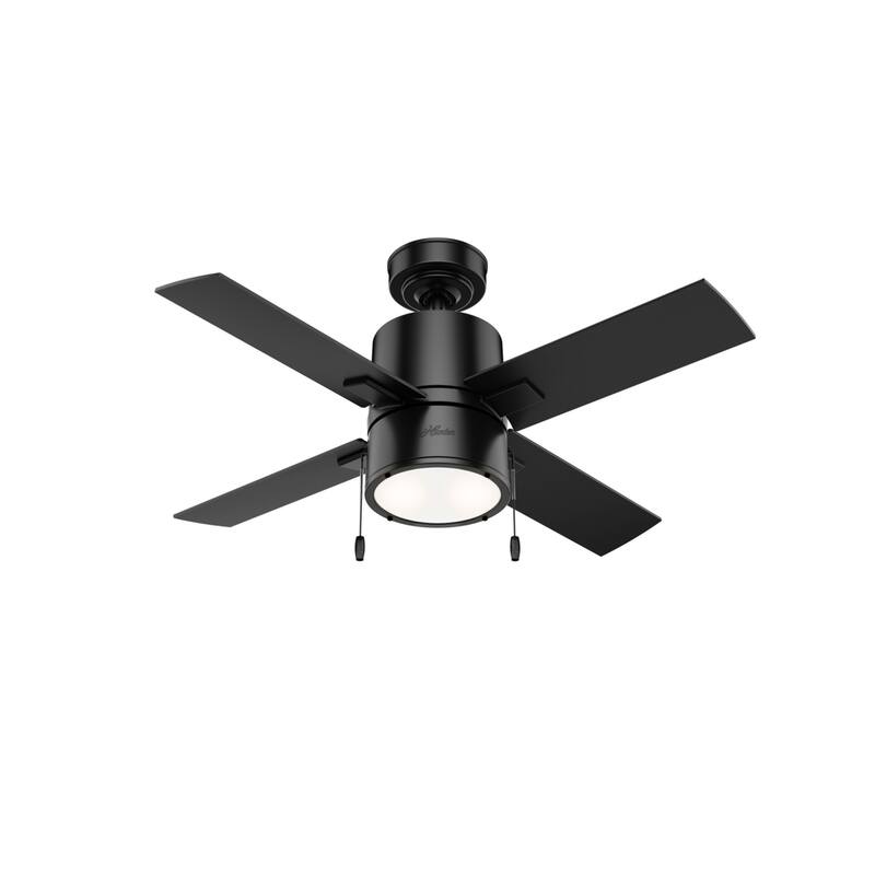 Hunter 42" Beck Ceiling Fan with LED Light Kit and Pull Chain - Transitional, Modern, Industrial