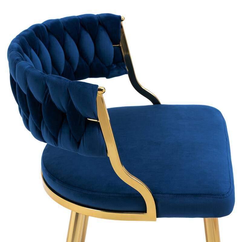 4PACK Upholstered Dining Chairs with Woven Back