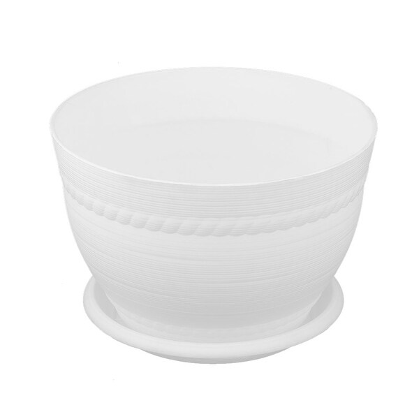 Home Balcony Plastic Table Decor Flower Plant Pot Planter Container Holder White