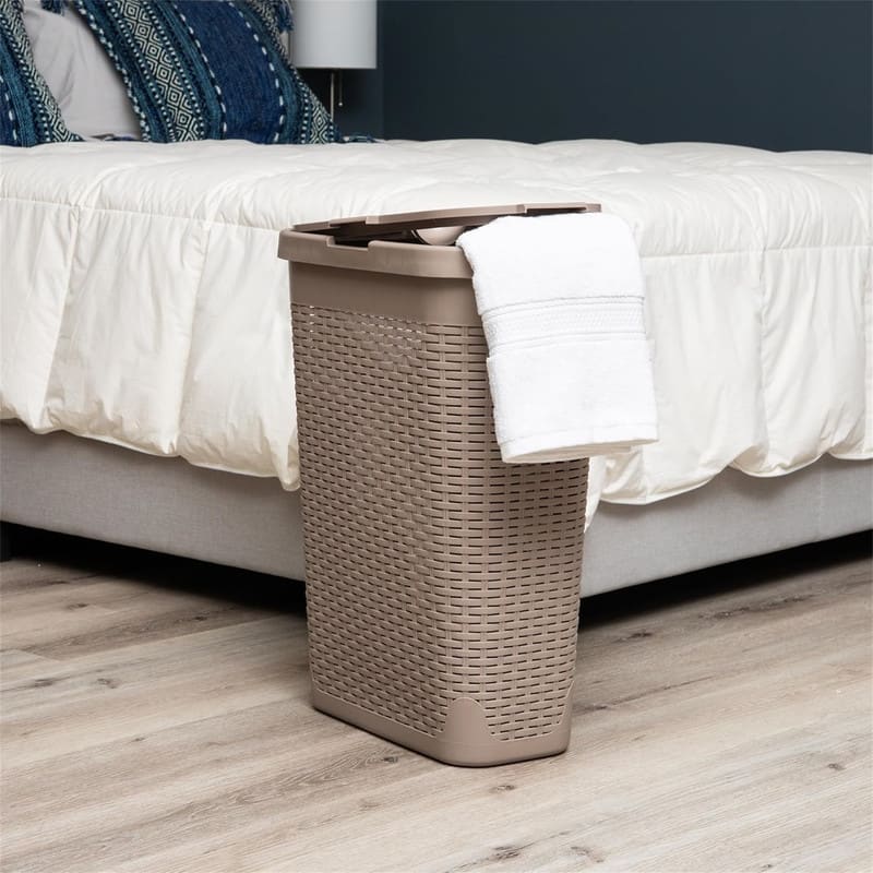 40L Slim Laundry Hamper Clothes Basket - 18"L x 10.4"W x 23.5"H - Tan