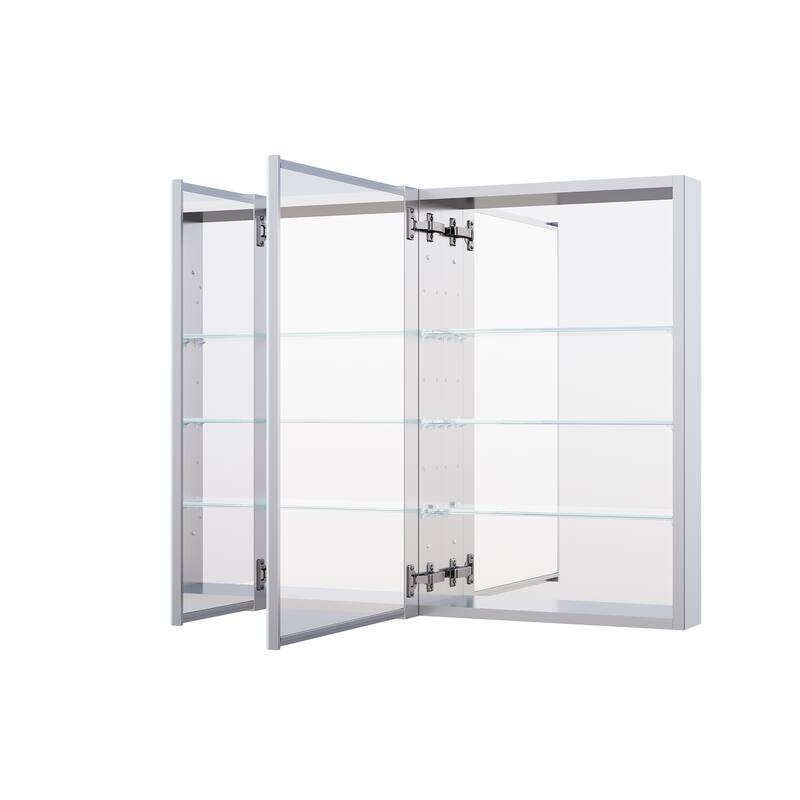 32"W X 30'H Recessed or Surface Wall Mount Bathroom Medicine Cabinet With Adjustable Glass Shelves