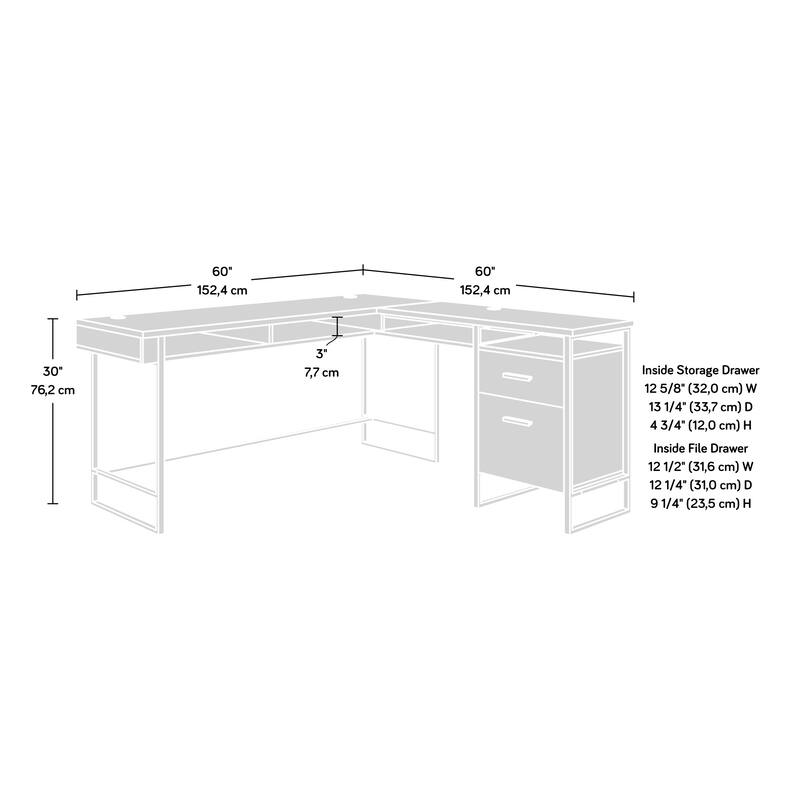 47.3" office desk with power outlet, 3 drawers, Side Pocket, Study Desk Easy to Assemble, Frame stability Reversible for home